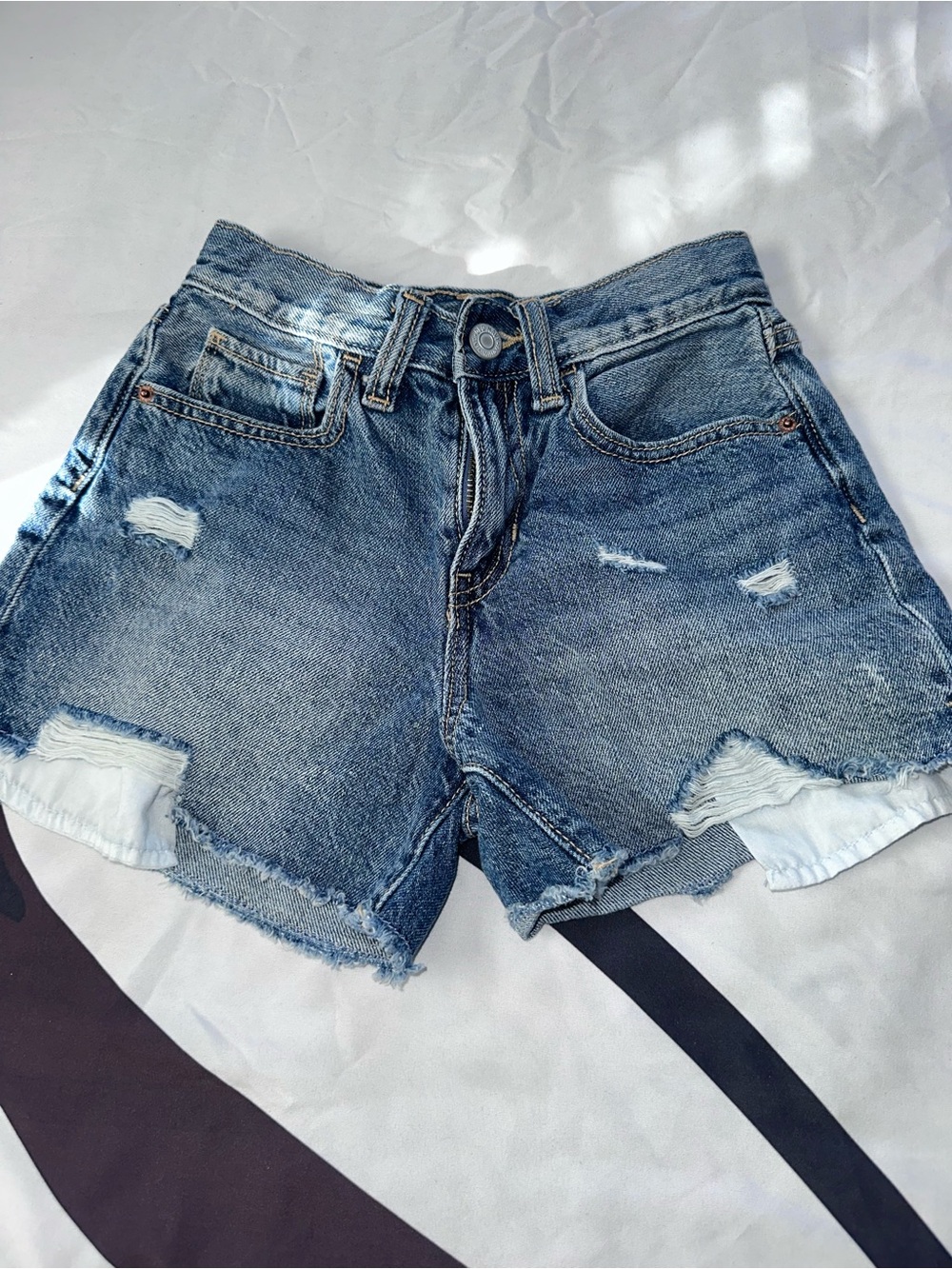 Old Navy Distressed Light Blue Denim Jean Shorts
